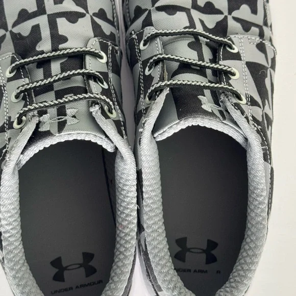 Under Armour Black and Gray Sneakers with Maryland Flag Pattern - Picture 5 of 6